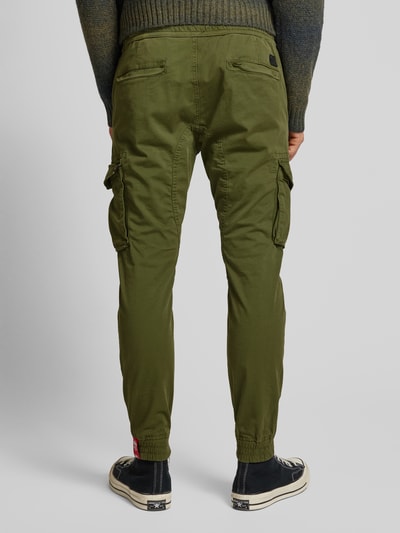 Alpha Industries Tapered Fit Cargohose mit elastischen Abschlüssen Oliv 5