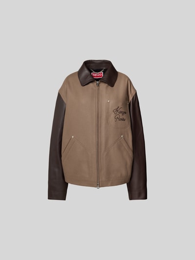 Kenzo Regular Fit Jacke aus Schurwoll-Mix Taupe 2