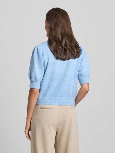 Vero Moda Comfort Fit Strickpullover mit Puffärmeln Modell 'DOFFY' Hellblau Melange 5