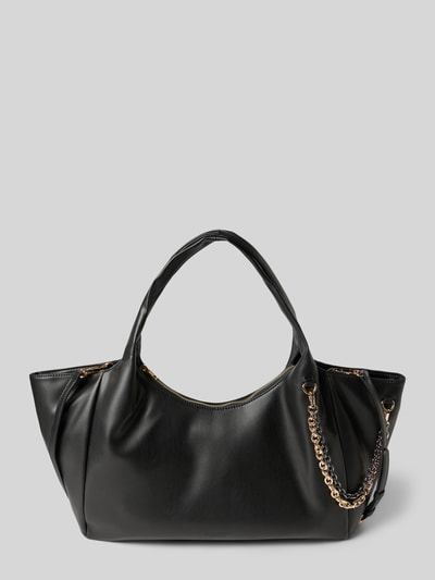 Seidenfelt Handtas met hengsels, model 'LAINIO' Zwart - 2