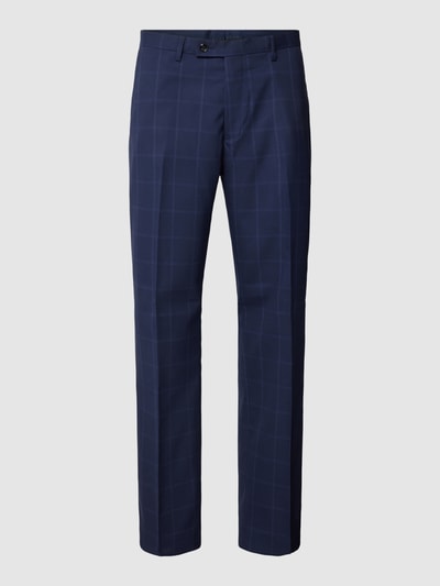 Christian Berg Men Pantalon met ruitmotief Marineblauw - 1