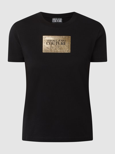 Versace Jeans Couture T-shirt met logo in goudkleurige look  Zwart - 2