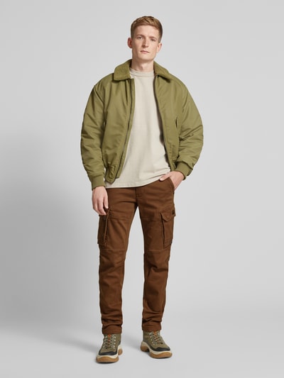 PME Legend Spodnie cargo o kroju tapered fit z tunelem Camel 1