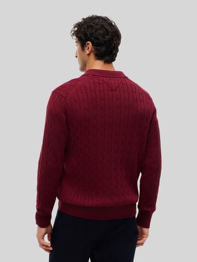 Tommy Hilfiger regular fit pullover van puur katoen Bordeaux - 5