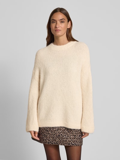 Selected Femme Oversized Strickpullover aus Alpaka-Mix Modell 'GABRIELLA' Offwhite 4