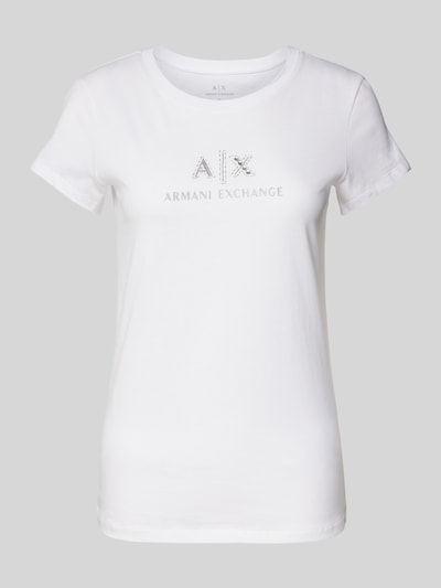 ARMANI EXCHANGE T-Shirt mit Label-Print Weiss 2