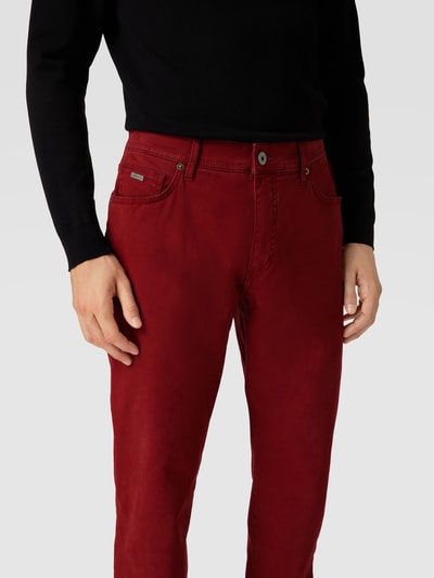 Brax Straight Fit Chino mit Label-Detail Modell 'Cadiz' Rot 3