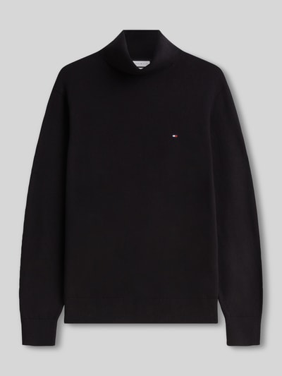 Tommy Hilfiger Regular Fit Rollkragenpullover aus Baumwoll-Kaschmir-Mix Black 2