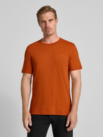 BOSS Orange Regular fit T-shirt van puur katoen, model 'TEGOOD' Oranje - 4