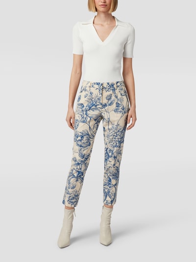 Weekend Max Mara Chino floralem Muster Modell 'Monia' Ecru 1