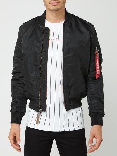 Alpha Industries Bomberjack met logodetails  Zwart - 4