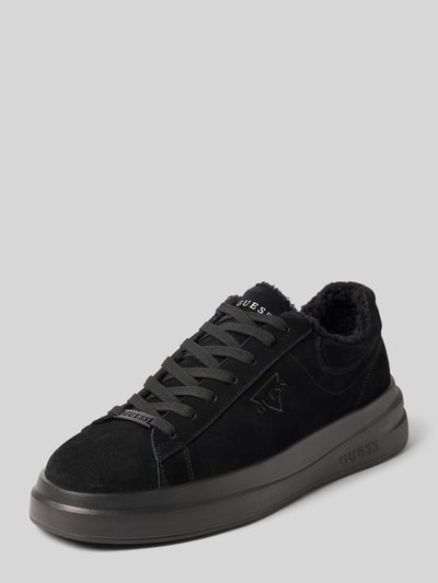 Guess Sneaker aus echtem Leder mit Logo-Prägung Modell 'Elban' Black 1