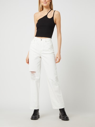 NA-KD Crop Top im One-Shouler-Look  Black 1