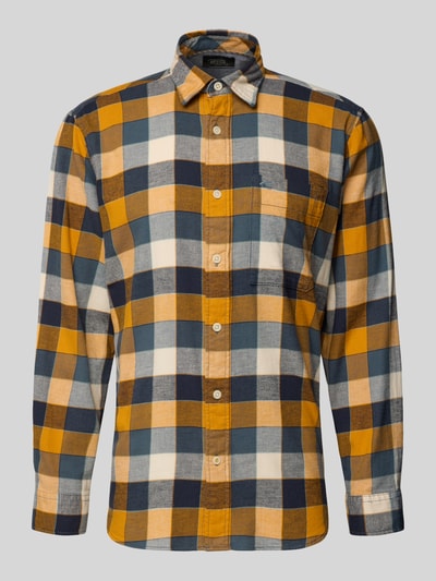 camel active Regular fit vrijetijdsoverhemd van flanel met labelstitching Oranje - 2