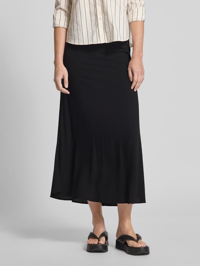 VERO MODA Rozkloszowana spódnica midi z czystej wiskozy model ‘ALBA’ Czarny 4