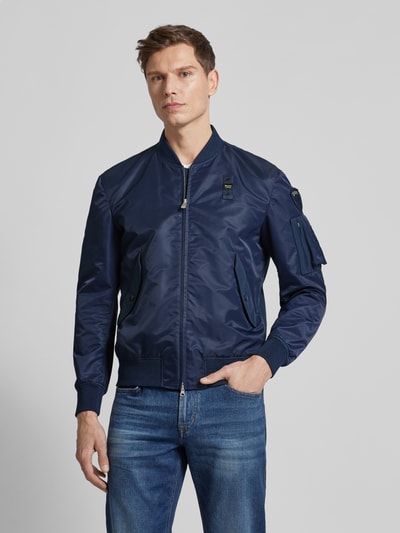 Blauer Usa Jacke mit Reißverschluss Modell 'ROCKY' Marine 4