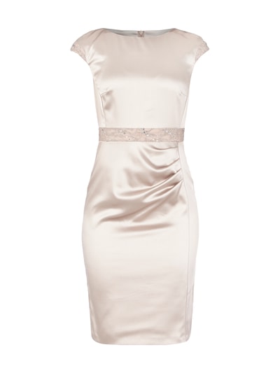 Marie Noir Cocktailkleid mit Spitzenbesatz Beige 2