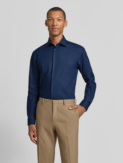 Christian Berg Men Regular Fit zakelijk overhemd met kentkraag Marineblauw - 4