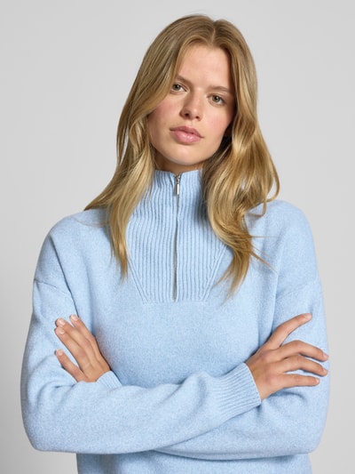 Pieces Regular fit pullover met schipperskraag, model 'OREE' Lichtblauw - 3