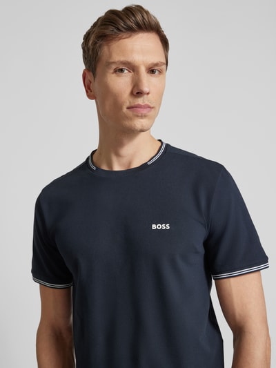 BOSS Green T-Shirt mit Label-Print Modell 'Taul' Dunkelblau 3