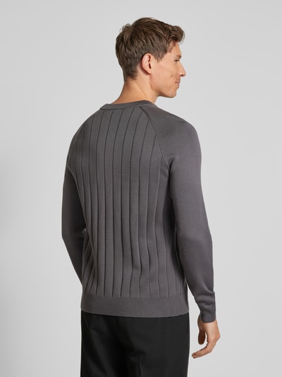 BOSS Gebreide pullover van scheerwolmix, model 'Belugo' Zilver - 5