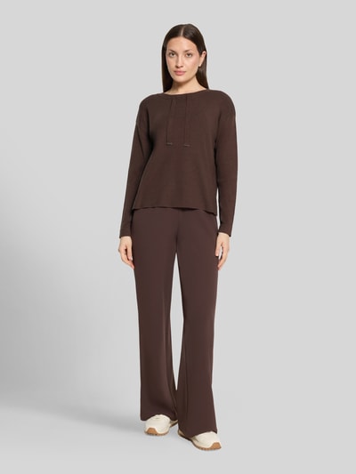 Betty Barclay Pullover mit Kordel-Detail am Ausschnitt Dunkelbraun 1
