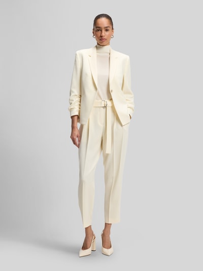 BOSS tapered broek met riemsluiting model 'TECARINAH' Lichtgeel - 1