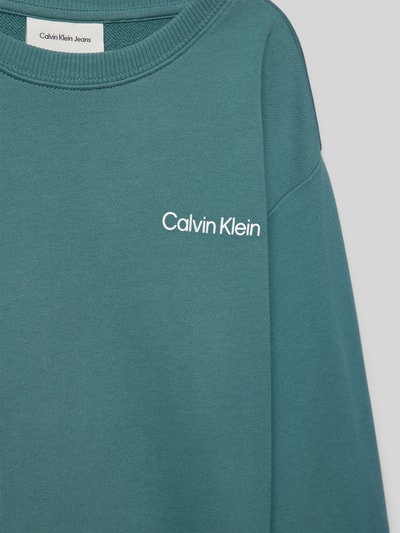 Calvin Klein Jeans Bluza z nadrukiem z motywem z tyłu model ‘CITY SCENE’ Zielony 2