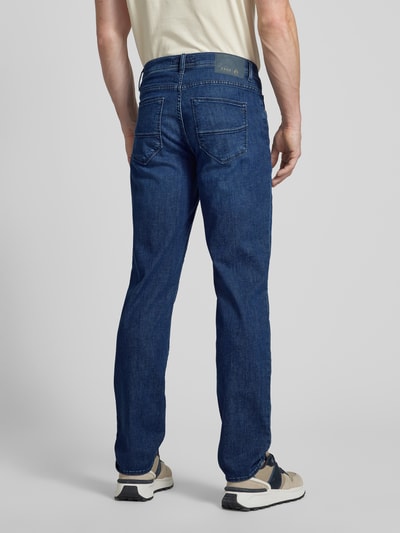 Brax Straight fit jeans met labelpatch, model 'CADIZ' Marineblauw - 5