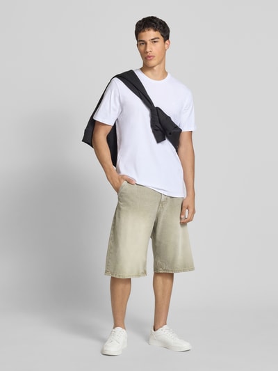 Calvin Klein Jeans T-shirt met geribde ronde hals Wit - 1