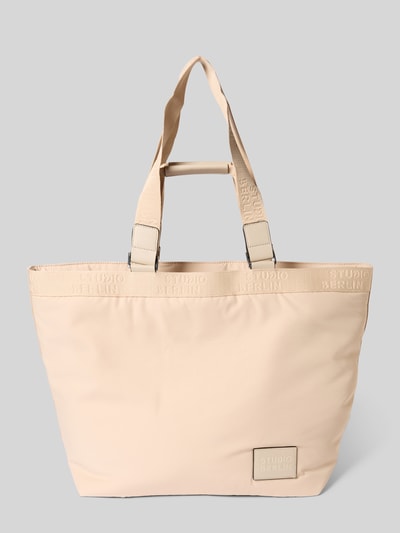 STUDIO BERLIN Handtasche mit Label-Badge Modell 'SCHÖNEBERG' Beige 2