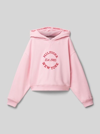 Tommy Hilfiger Teens Cropped Hoodie mit Kapuze Modell 'NEW YORK' Pink 1