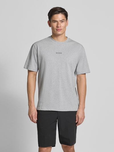 BOSS Green Regular fit T-shirt van puur katoen Middengrijs gemêleerd - 4