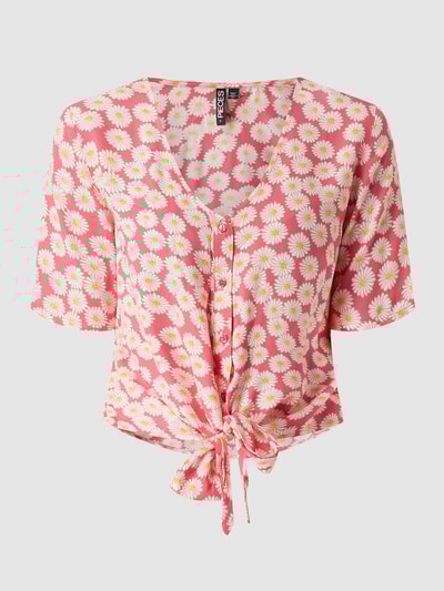 Pieces Blouse met knoopdetail, model 'Nya' Roze - 2