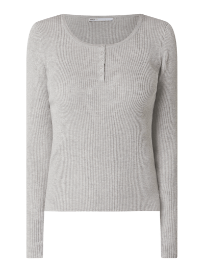 Only Pullover mit Rippenstruktur Modell 'Jill' Hellgrau Melange 2