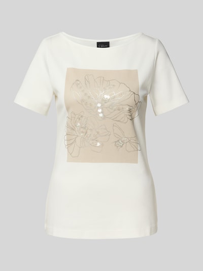 s.Oliver BLACK LABEL Regular fit T-shirt van puur katoen Offwhite - 2