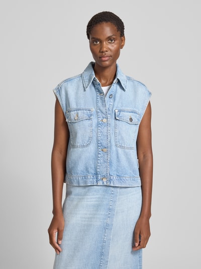 Marc O'Polo Regular fit jeansgilet van een mix van lyocell en katoen Blauw gemêleerd - 4