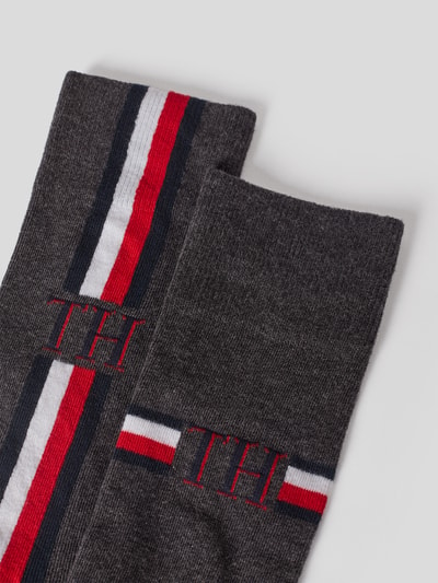 Tommy Hilfiger Socken mit Label-Print im 2er-Pack Mittelgrau Melange 2