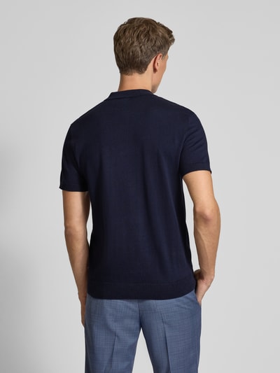 SELECTED HOMME Regular Fit Poloshirt aus reiner Baumwolle Modell 'BERG' Blau Melange 5