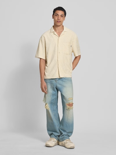 REVIEW Super Baggy Fit Jeans aus reiner Baumwolle im Destroyed-Look Hellblau 1