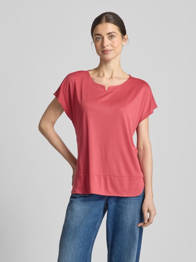 Tom Tailor Regular Fit  T-Shirt aus Modal-Mix Pink 4