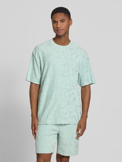 BOSS Orange Regular Fit T-Shirt aus Baumwoll-Mix Modell 'TE_FLOWER' Tuerkis 4