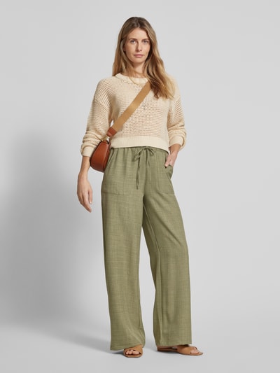 Vero Moda Regular Fit Weite Hose mit elastischem Bund Modell 'MELANEY' Oliv 1