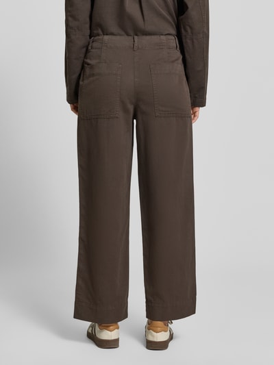 Marc O'Polo Regular Fit Weite Hose aus Baumwoll-Lyocell-Leinen-Mix Mittelbraun 5