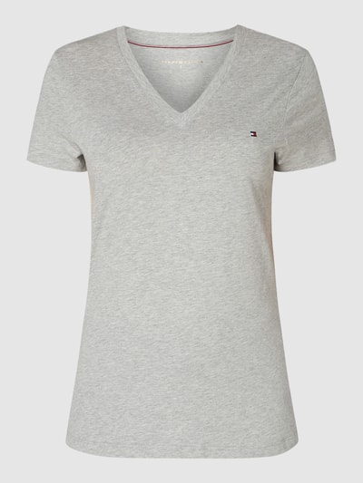 Tommy Hilfiger T-shirt van katoen met geborduurd logo Lichtgrijs - 2