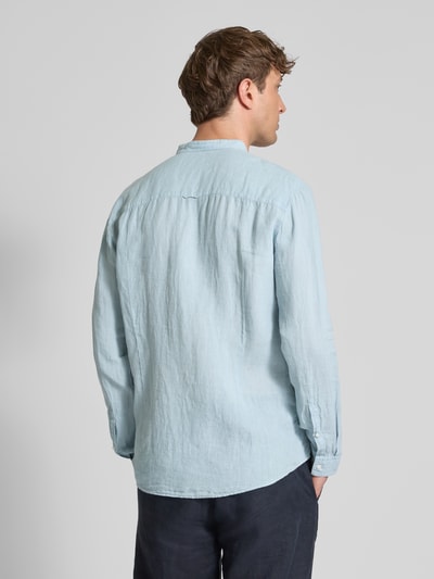 HUGO Slim fit zakelijk overhemd met maokraag, model 'Elvory' Rookblauw - 5