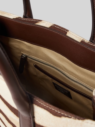 Lauren Ralph Lauren Torba tote z fakturowanym wzorem model ‘DEVYN’ Ciemnobrązowy 5