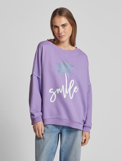 miss goodlife Oversized Sweatshirt mit gerippten Abschlüssen Violett 4