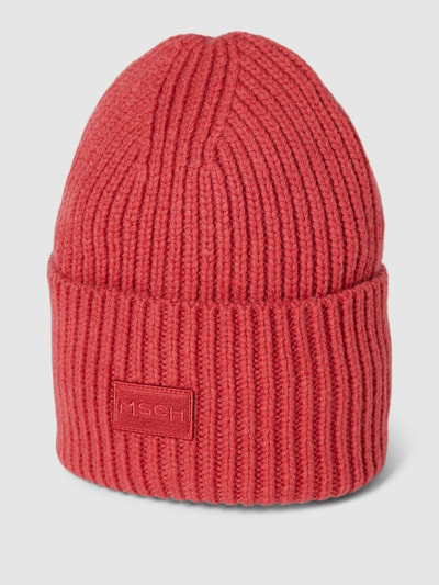 MSCH Copenhagen Beanie mit Label-Patch Modell 'Kara' Hellrot 1