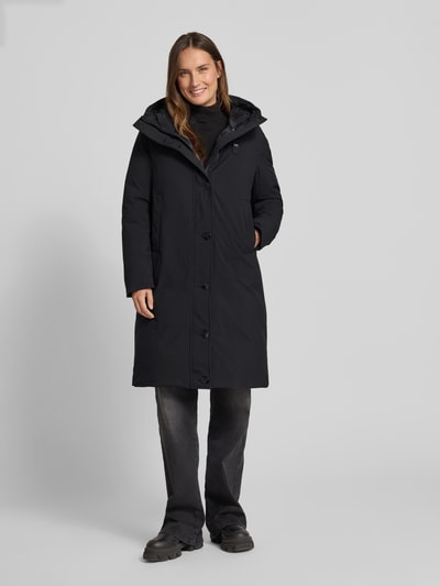 Blauer Usa Lange donsjas met labeldetail, model 'ARGYLLE' Zwart - 1